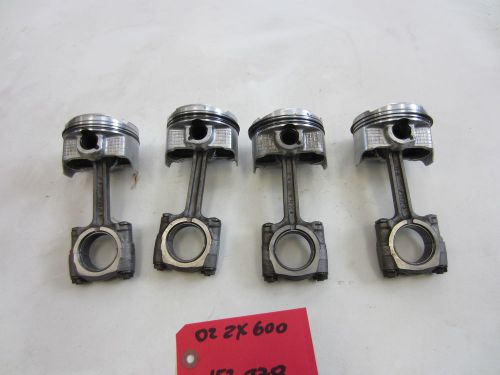 00-02 kawasaki ninja zx6r zx600j oem engine motor block pistons connecting rod