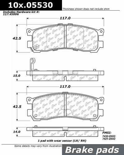 Centric 105.05530 brake pad or shoe, rear