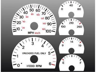 1997-2001 jeep cherokee instrument cluster white face gauges 97-01