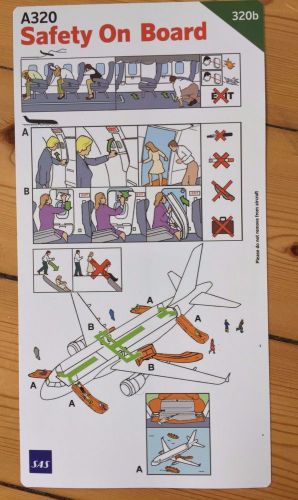 Sas scandinavian airlines a320 safety card