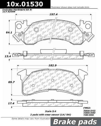 Centric 106.01530 brake pad or shoe, front