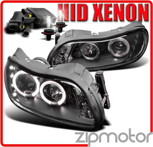 1997-2003 malibu/2004-2005 classic halo led black projector headlights+hid 6000k