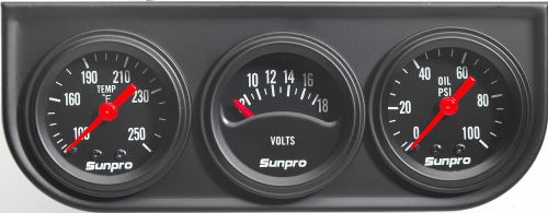 Temperature/pressure/volt triple gauge set sunpro cp8090 (re-packed)