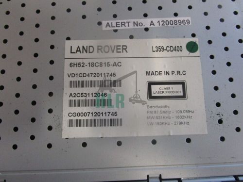 Land rover freelander 2 6 disc cd player 6h52-18c815-ac