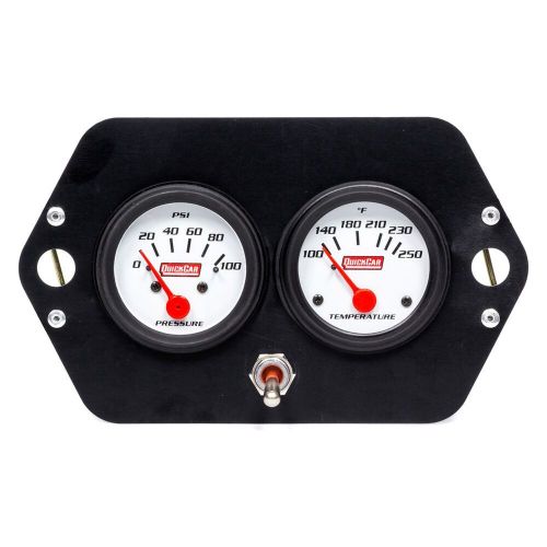 Quickcar racing 61-2205 - analog open wheel 2-gauge panel (oil pressure/water