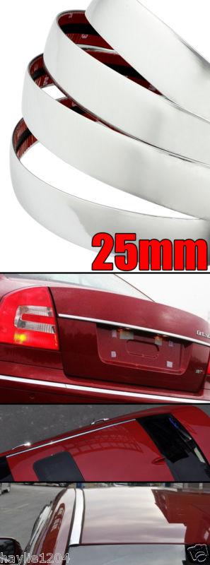 25mm x16ft 5m chrome moulding trim fit all in/exterior bumper headlights fender 