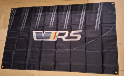 Skoda vrs logo car 3x5 ft black flag / banner garage mane cave wall decore