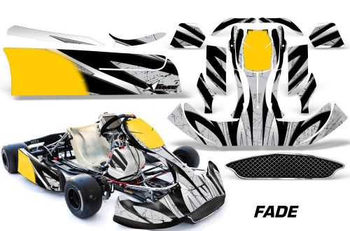 Go-kart graphics kit decal for crg na2 new age bodywork fade silver