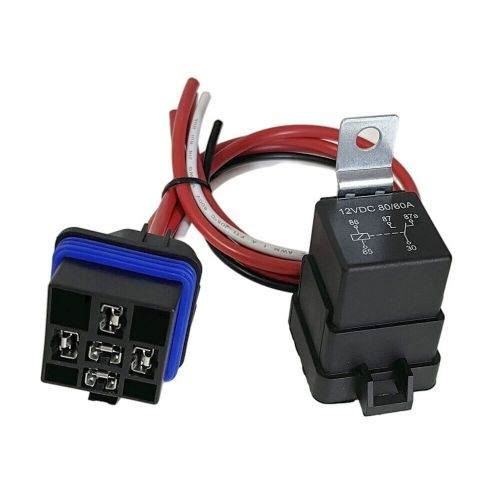 1 pack 60a 80a 12v waterproof automotive relay with pigtail 5-pin heavy duty