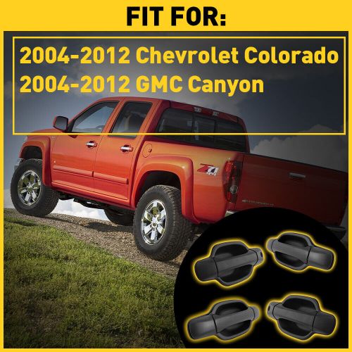 4pcs exterior door panel handle for 2004-2012 canyon front+rear gmc right+left