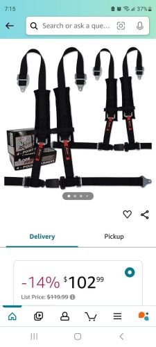 4 point harness with 2 inch padding ez buckle technology black pair