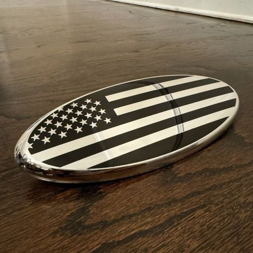 For ford 9 inch us flag chrome grille tailgate logo emblem 3d oval f150 f250