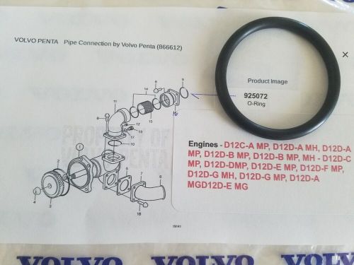 Volvo penta water pump o-ring diesels m12c, mp12d, d12d, a, b, c, e, f , g, e