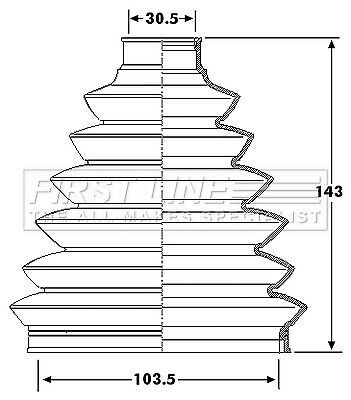 Cv joint boot fcb6181 first line c.v. driveshaft gaiter 8k0498203a quality new