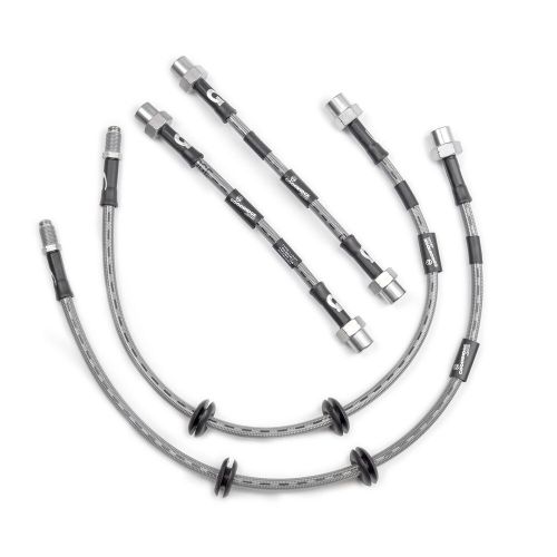 Goodridge stainless steel braided brake line kit, clear fits bmw e34 &amp; e36