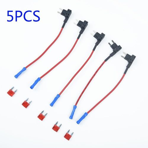 5 x add a circuit mini blade &amp; fuse splice holder atm apm back fuses tap 12volt