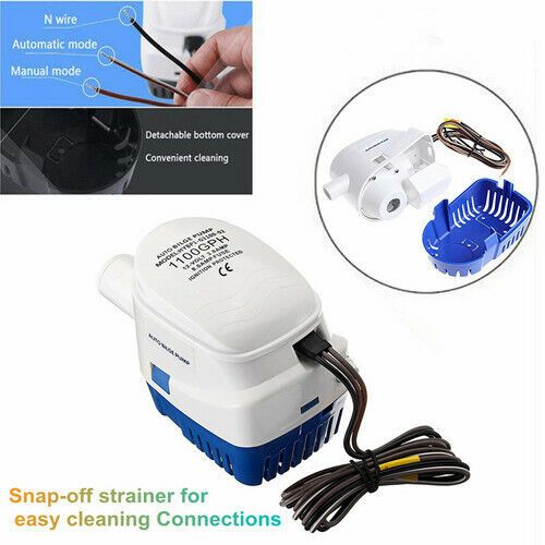 Automatic submersible bilge water pump 12v 1100gph with float switch for boat rv