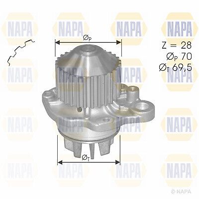 Water pump fits citroen xm y4 3.0 97 to 00 xfz(es9j4) coolant napa 1201a6 1201c7