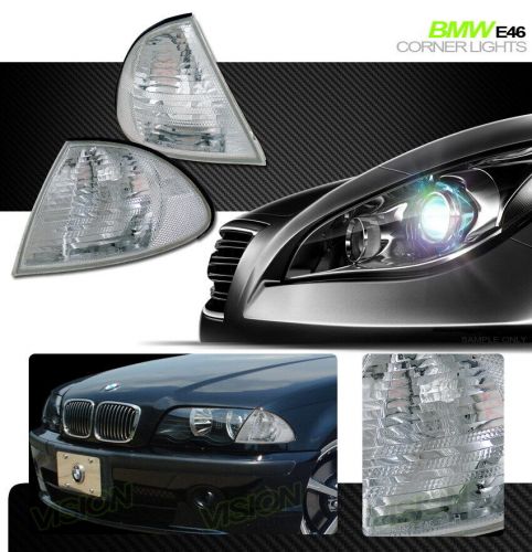 Crystal chrome turn signal parking corner light yd for 99 00 01 bmw e46 4d 4dr