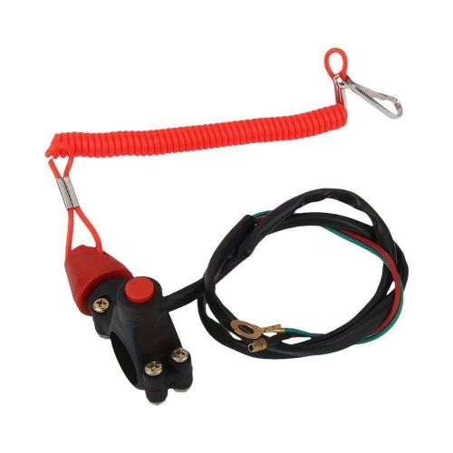 Atv/motorcycle emergency stop switch with tether lanyard d9c4