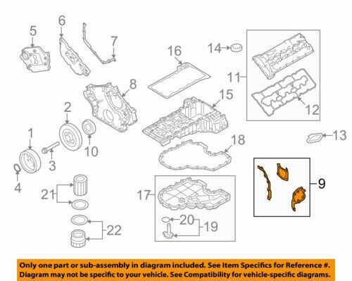 Oem bmw f01 f01n f02 f02n f03 rr4 timing cover gasket set 11147563860 genuine