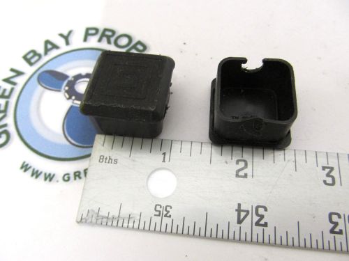 Boat cover top black plastic 1&#034; square rail tube end cap pair