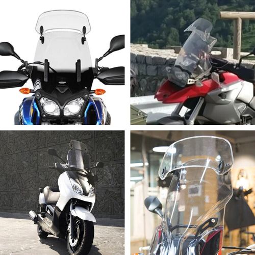 Adjustable clip on windshield extension spoiler wind deflector for motorcycle us