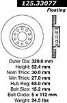 Centric parts 125.33077 front performance rotor