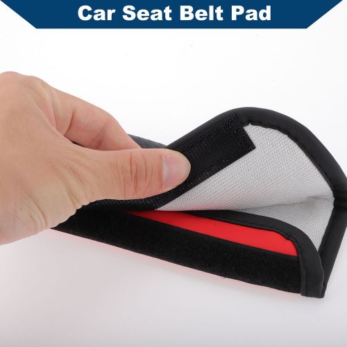 Carbon fiber pattern car seat belt pad covers crown pattern 6.5x23cm black red