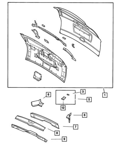 Genuine mopar lift-gate opening extension right 4860604ab