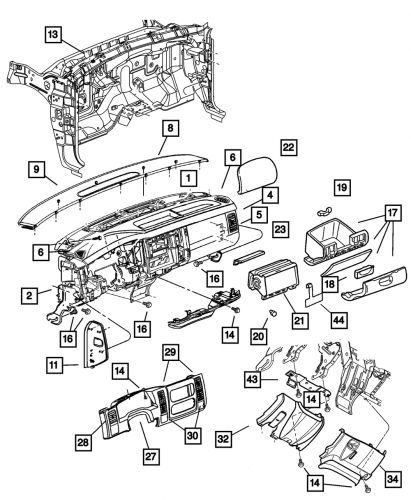 Genuine mopar glove box door bumper 4524343