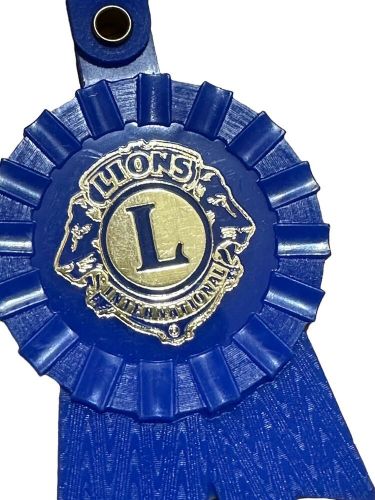 Vintage lions club international club keychain blue ribbon