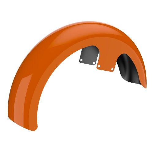 Fits 09+ harley advanblack baja orange 21&#034; reveal wrapper hugger front fender