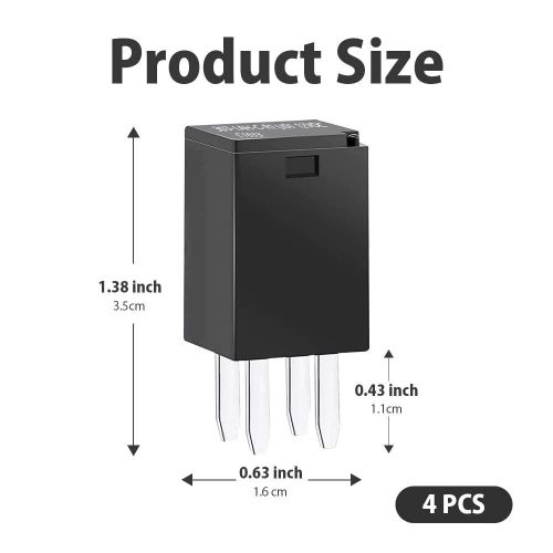 Automotive purpose relays 303-1ah-c-r1-u01-12vdc spno 20a 12vdc for 4 pack