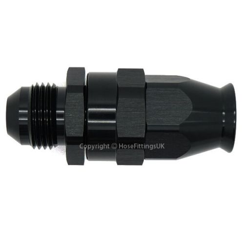 Ptfe an-6 6an black male flare to straight swivel fuel oil braided hose fitting