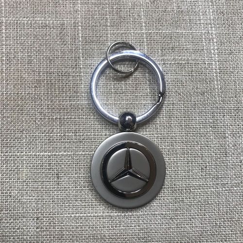 Mercedes-benz keyring key-chain silver-tone genuine nwot