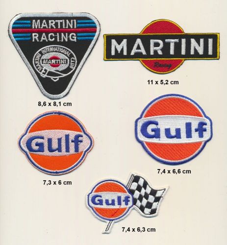 Gulf martini patch patch b-stock set 5 piece auto racing racing f1 b119-