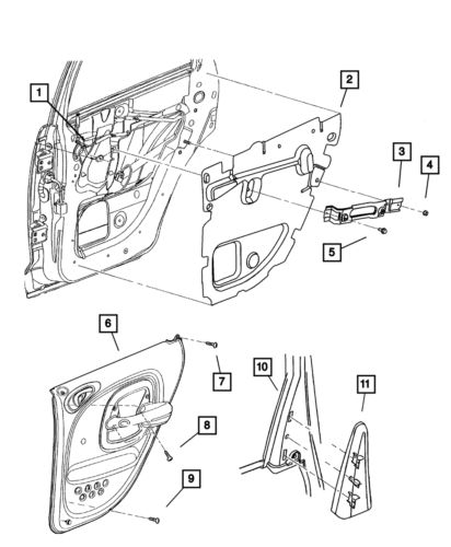 Genuine mopar door trim rear panel left rj911flah