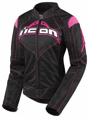 New icon contra womens textile jacket, black/pink, med/md