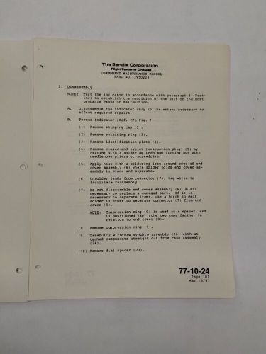 Bendix torque indicator part no. 3950223-9002 component maintenance manual-copy