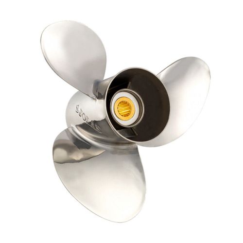 Stainless steel propeller fits johnson/evinrude 4 stroke 13 spline 8 1996 - 2001