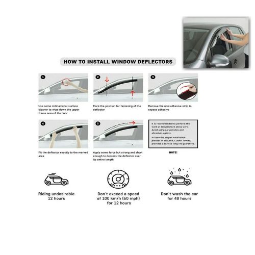 Renault clio 5 mk5 2020-2023 external fit wind rain smoke guard deflectors 4pcs