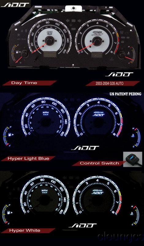 2003-2004 infiniti g35 coupe/sedan gauge overlays a.d.d.