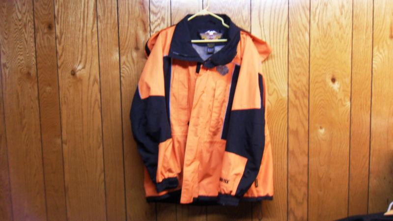 Harley-davidson® men's orange and black 2xl gore tex rain jacket