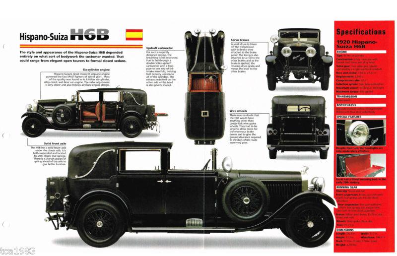 Hispano-suiza h6b / h6-b imp brochure: 1919,1920,1921,