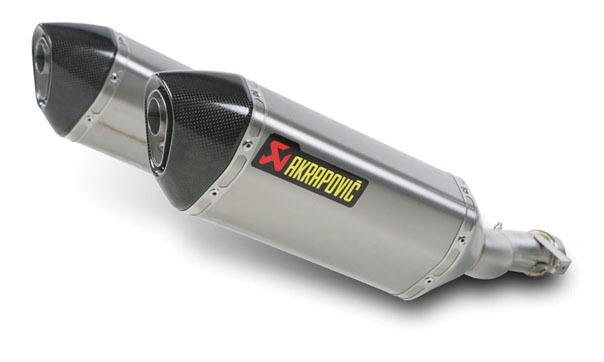 Akrapovic dual slip-on mufflers hexagonal ss/ti/cf for kawasaki z1000/sx 10-12