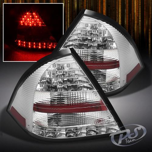 05-07 mercedes benz w203 c-class clear led tail lights brake lamps left+right