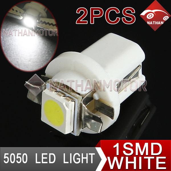 2x white 5050 smd led dashboard light interior indicator lamp bulb car vehicle