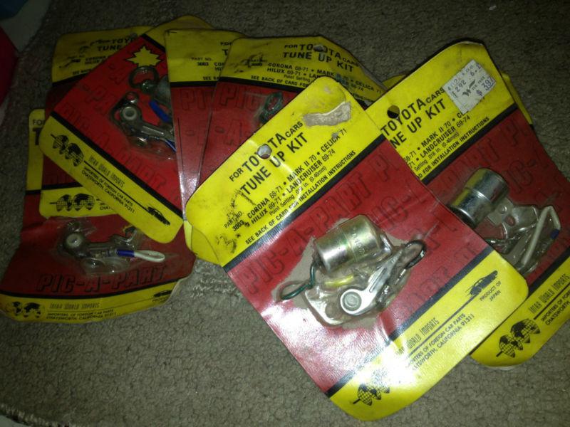 A bulk of 9 tune up set, a dist cap & a resitor for toyotas 1970-81