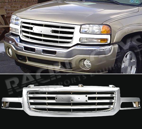 2003-2007 gmc sierra chrome grille front upper grill new 2004 2005 2006